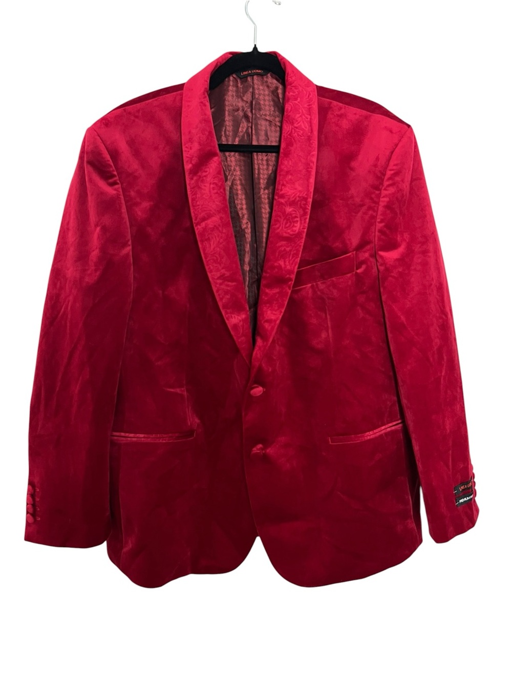 Linea Uomo Velvet Blazer Burgundy Red 48R Smoking Dinner Evening Jacket